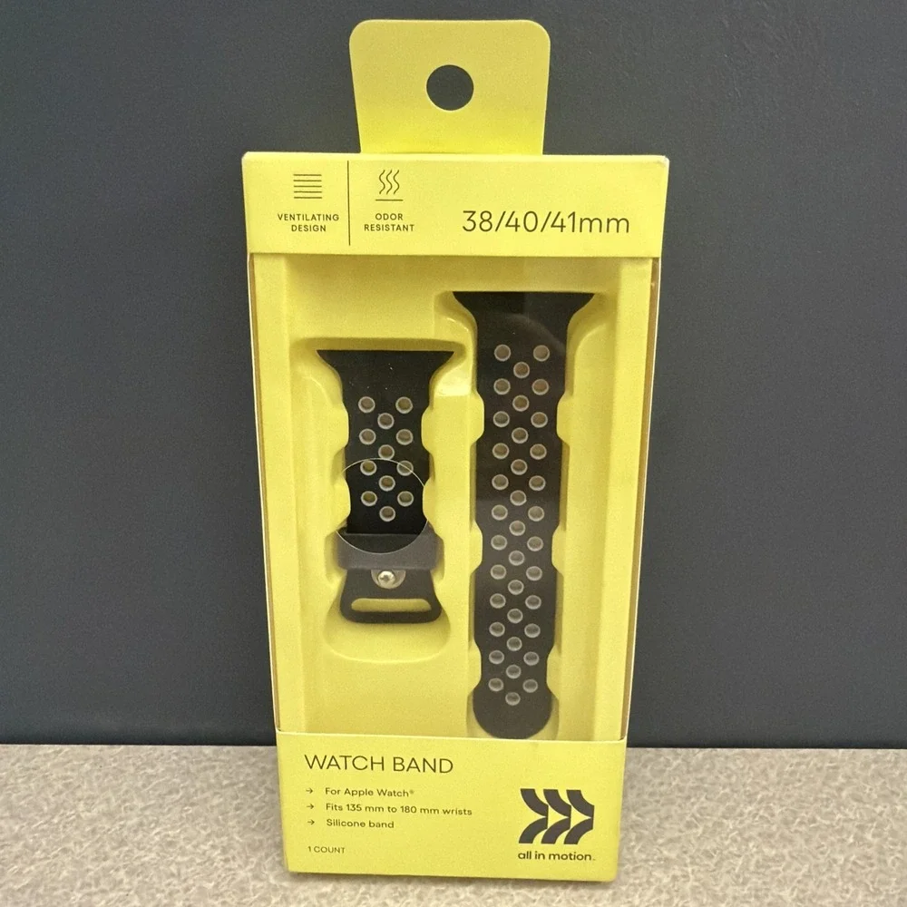 Apple Watch Silicone Band‎ 38/40/41mm  All in Motion™ Black  New Athletic Sports